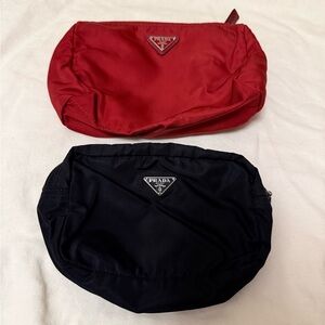 2 in 1: Prada Nylon cosmetic small pouch